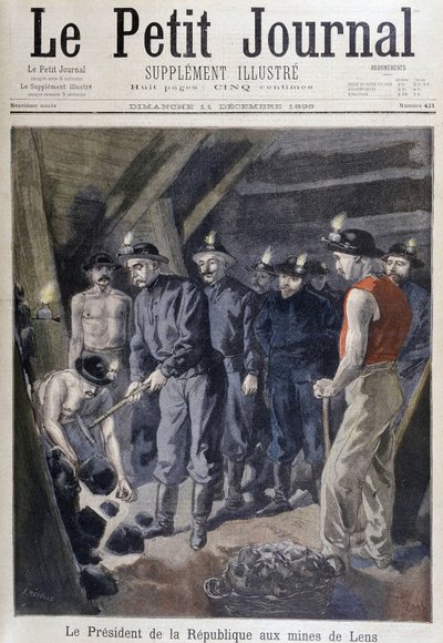 Le président de la République Jean Casimir-Perier entouré de mineurs aux mines de Lens, "Le petit journal" du 11 décembre - Unknown artist