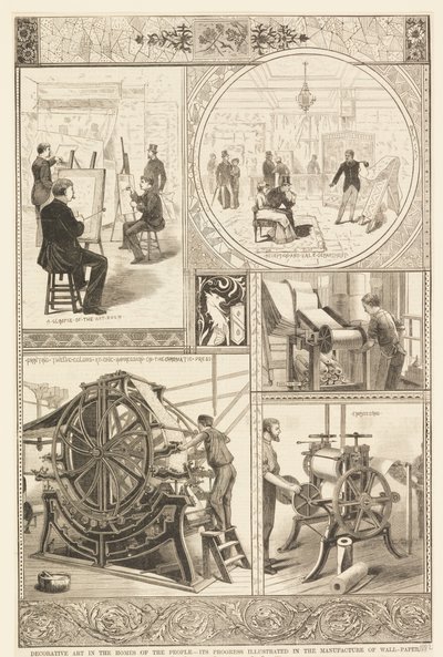 Processus de production de papier peint - Unknown artist