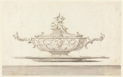 Projet pour une soupière avec armoiries papales. Destiné à être exécuté en argent. - Unknown artist