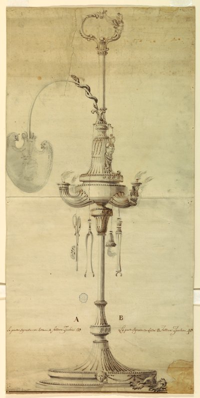 Projet pour une lampe à huile avec suggestions alternatives - Unknown artist