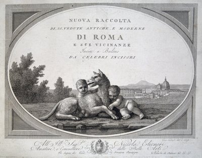 Rémus et Romulus (romolo remo lupa) et la louve - dans « Collection de vues de Rome » - Unknown artist