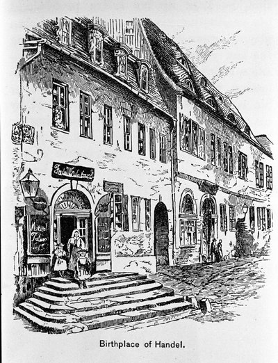 Représentation de la maison où est né George Frederick Handel (Georg Friedrich Handel) - Unknown artist