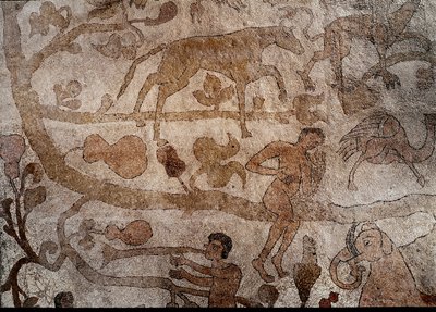 Représentation de la faune indienne imaginaire symbolisant les exploits d