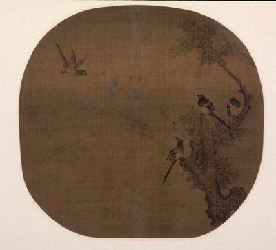 Oiseaux de retour et vieux cyprès - Unknown artist