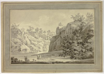Paysage Fluvial avec Vaches et Chien au Premier Plan - Unknown artist
