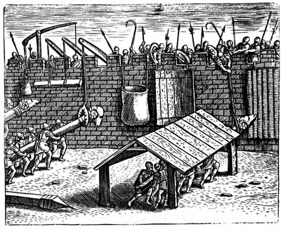 Guerre romaine. Défenseurs tentant de désactiver les béliers - Unknown artist