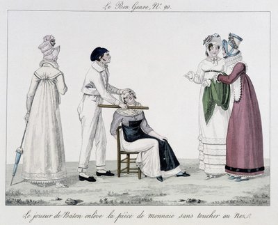 Saltimbanque : le joueur de bâton - dans « Le bon genre », début du 19e siècle - Unknown artist