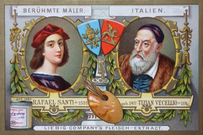 Série de peintures par des peintres célèbres, Rafael Santi et Tiziano Vecellio, Italie - Unknown artist
