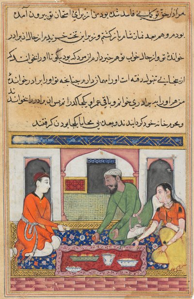 Shahr-Arai et son mari adoptent son amant comme frère dans la famille, des Contes d