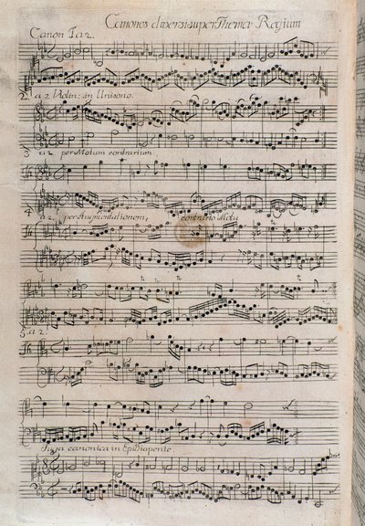 Partition de Canones diversi super thema regium, offrande musicale de Johann Sebastian Bach (XVIIIe siècle) - Unknown artist