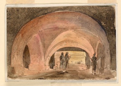 Décor de scène, crypte avec sarcophage - Unknown artist