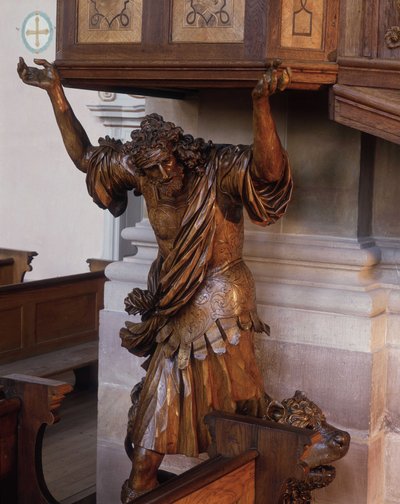 Statue de Samson sous la chaire de l