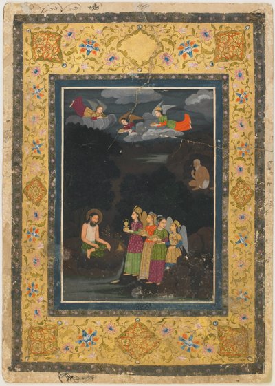 Sultan Ibrahim ibn Adham de Balkh visité par des anges - Unknown artist