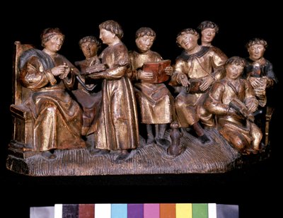 Enseignant et élèves - bois sculpté - Unknown artist