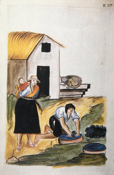 La teinture de la laine, du livre "Trujillo del Peru" ou "Códice Martínez Compañón" - Unknown artist