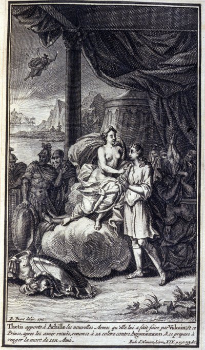 Thétis apporte à Achille les nouvelles armes qu