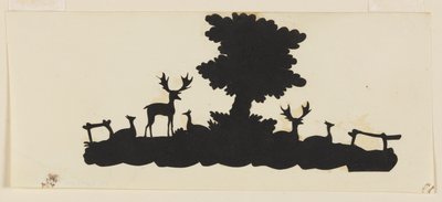 Arbre avec cerfs et chevreuil - Unknown artist