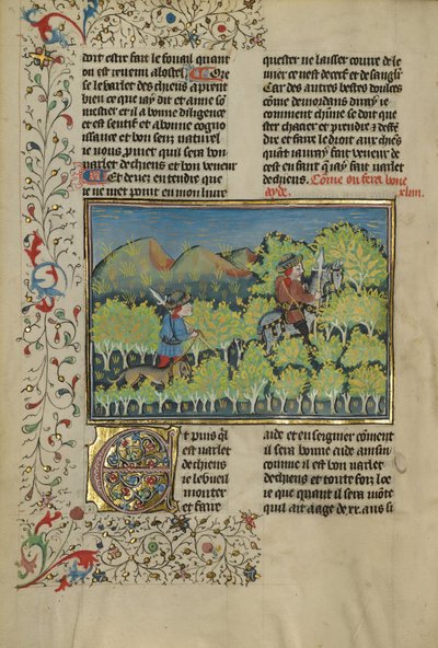 Deux chasseurs et un chien - Unknown artist