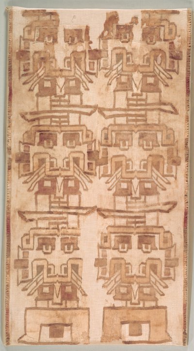 Deux fragments de textile avec des têtes à crocs - Unknown artist