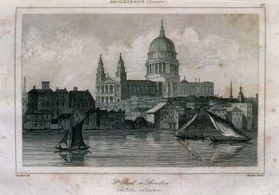 Vue de la cathédrale Saint-Paul à Londres près de la Tamise - Unknown artist