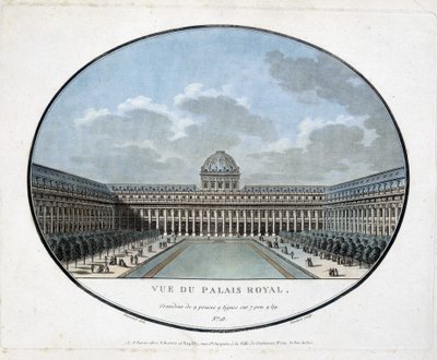 Vue du Palais Royal (cour intérieure) - gravure - Unknown artist