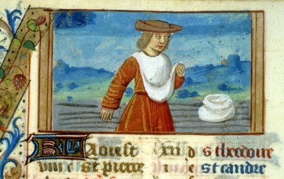 Vierge Semeuse et Zodiaque - Miniature du Moyen Âge (ref. 137, 049v) - Demande d