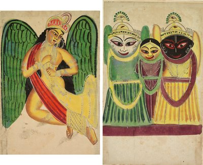 Apsara ailée avec une corne (recto); Trio de Jagannatha (verso) - Unknown artist