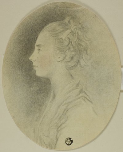 Jeune femme de profil avec ruban dans les cheveux - Unknown artist