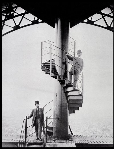 Gustave Eiffel et son gendre Adolphe Salles sur l