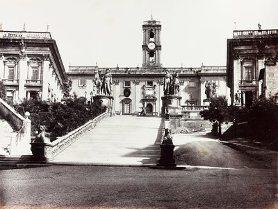 Vue du Campidoglio avec le Palazzo Senatorio, Rome - Unknown photographer