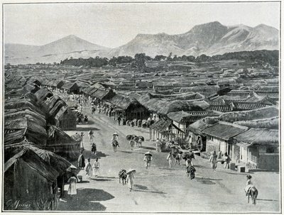 Vue de la rue principale de Séoul, capitale de la Corée au 19ème siècle - Unknown photographer