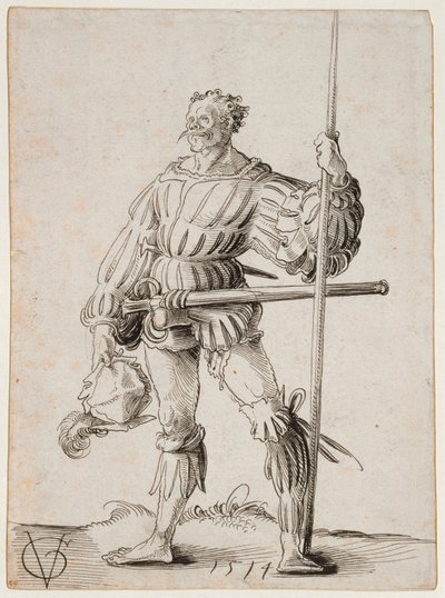 Soldat avec une lance, 1514 - Urs Graf