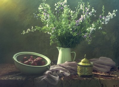 Fleurs sauvages et fraises - UstinaGreen