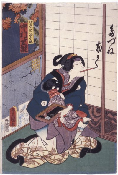 Nakamura Shikan dans le rôle du renard Kuzunoha (Kuzunoha Kitsune) - Utagawa (1786 1865) Kunisada