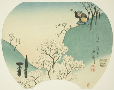 Ancienne histoire du vieil homme qui faisait fleurir les arbres - Utagawa Hiroshige