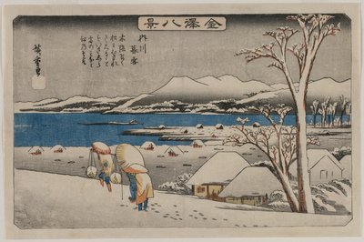 Neige du Soir à Uchikawa, de la série Huit Vues de Kanazawa - Utagawa Hiroshige