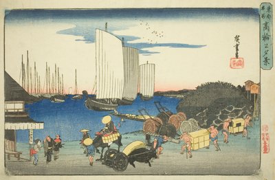Vue du soir de Takanawa, de la série "Lieux célèbres de la capitale orientale" - Utagawa Hiroshige