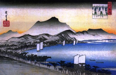 Hiroshige Une route au bord d