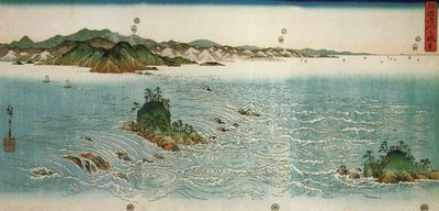 Hiroshige, Tourbillons sur une côte rocheuse - Utagawa Hiroshige