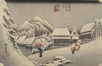 Neige nocturne à Kanbara, de la série Cinquante-trois stations du Tōkaidō - Utagawa Hiroshige