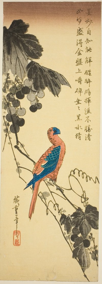 Perroquet sur une vigne - Utagawa Hiroshige