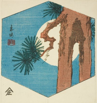 Pin et pleine lune, section d