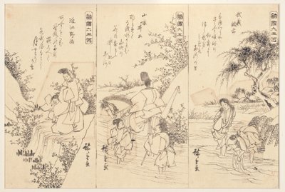 Croquis préparatoires pour la rivière Chofu Jewel à Musashi; La rivière Ide Jewel, 1838-43 - Utagawa Hiroshige