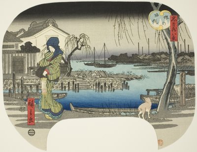 Voiles de retour à Sakai (Sakai no kihan), de la série « Huit Vues du Trésor des Fidèles Reteneurs (Chushingura hakkei) » - Utagawa Hiroshige