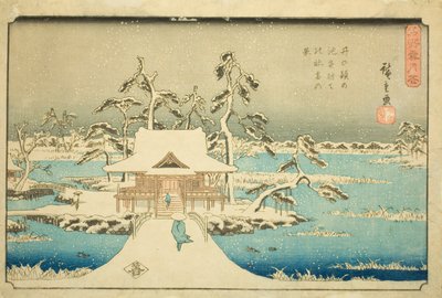 Neige au sanctuaire Benzaiten dans l