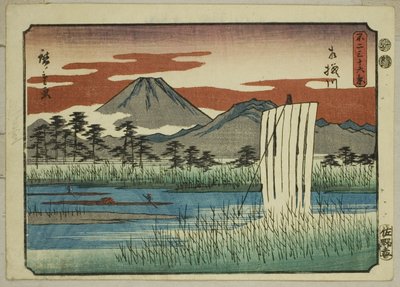 La rivière Sagami (Sagamigawa), de la série "Trente-six vues du mont Fuji (Fuji sanjurokkei)" - Utagawa Hiroshige