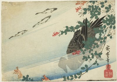 Truites, canard et trèfle des buissons - Utagawa Hiroshige
