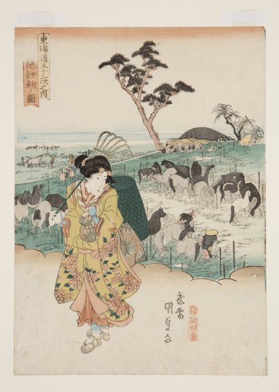 Vue de Chiryū - Utagawa Kunisada