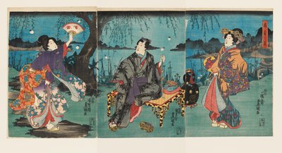 Se rafraîchir dans le jardin - Utagawa Kunisada II