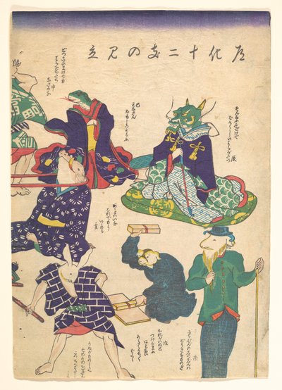 Handwerker bei den zwölf Tierkreiszeichen - Utagawa Kuniyoshi